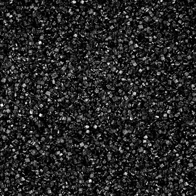 Edible Black Sprinkles, Sanding Sugar Crystals, 150g, Black Sugar Sprinkles for Cake Decorating, Cookie, Cupcake Toppers Decoration, Wedding Halloween Christmas Supplies