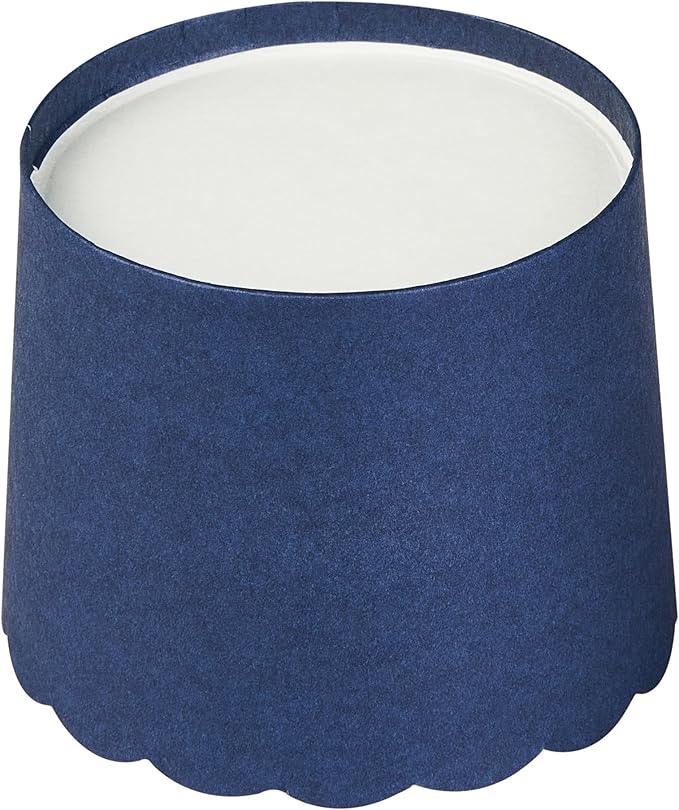 Panificio 6 Ounce Cupcake Wrappers, 200 Scalloped Baking Cups - Oven-Ready, Greaseproof, Midnight Blue Paper Cupcake Liners, Disposable, For Birthdays, Baby Showers, Or Weddings - Restaurantware