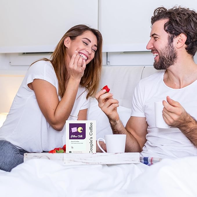 Couple's Coffee K-Cups | Decaf Coffee Pods | Gives Back to Military Families | Pillow Talk | Compatible with K-Cups & Single Serve Brewers | 24 Count