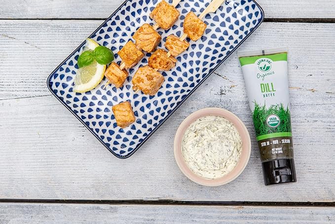 Aroma One Dill Puree Paste - Organic Herb Concentrate for Cooking, Seasoning & Sauces - Fresh Flavor Enhancer, Non-GMO, Gluten-Free, Vegan - Easy Squeeze Tube, Kitchen Must-Have - 80g (2-Pack)