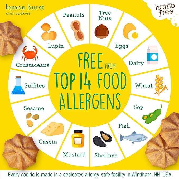 Homefree Treats You Can Trust Gluten Free Mini Cookies, Lemon Burst, 5 Ounce (pack of 6)