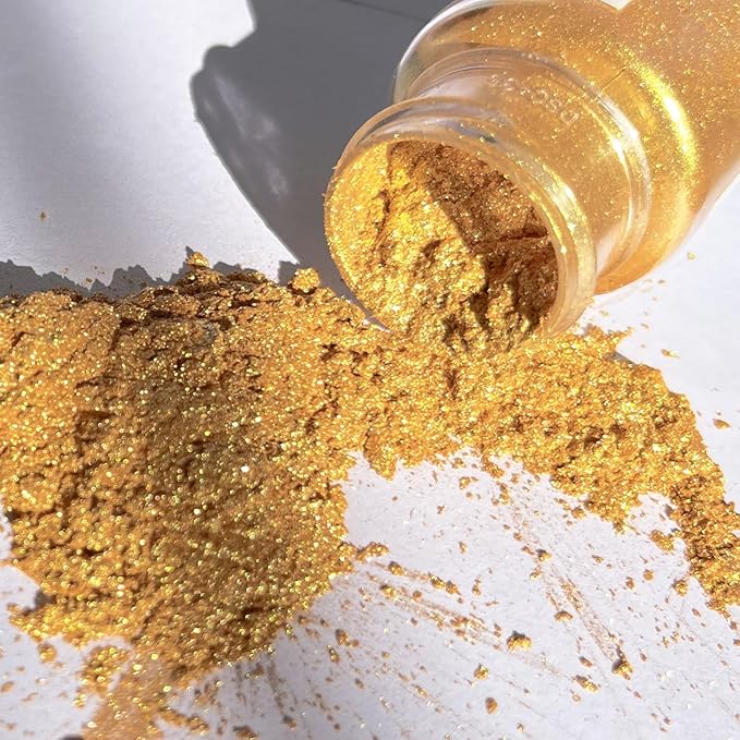 15g Edible Gold Luster Dust for Drinks Cake Decorating ??Colaele Gold Shimmering Edible Glitter Dust for Chocolates, Metallic Food Coloring Powder for Edible Glitter for Cocktails, No Gluten,Vegan