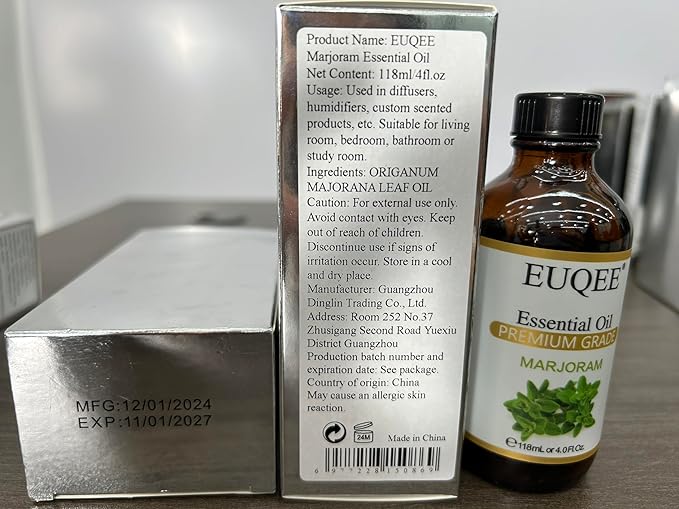 Marjoram Essential Oil 118 ml Large Bottle Premium Marjoram Oil with Glass Dropper Great for Diffusers, Soap Candle Making - 4 oz