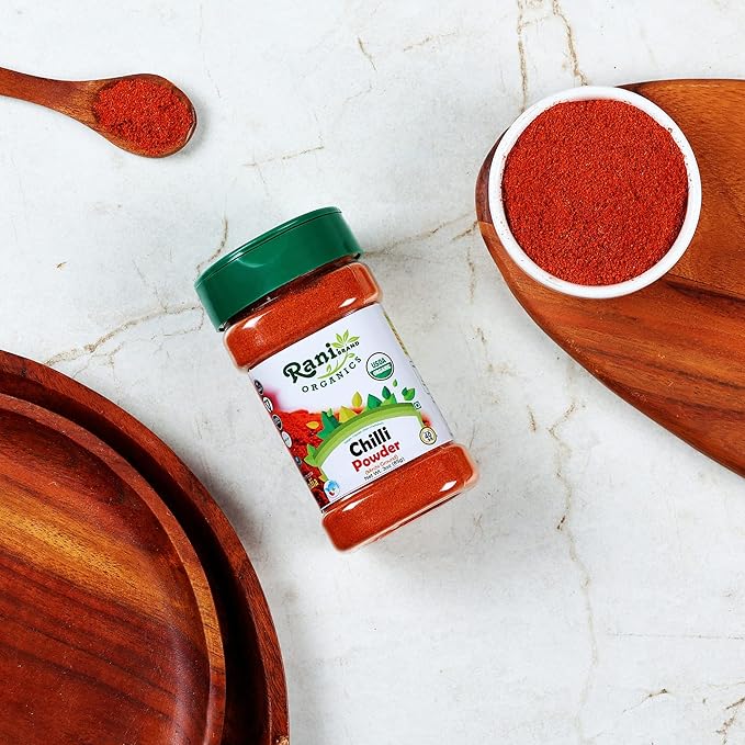 Rani Organic Chilli Powder (Mirchi Ground) 3oz (85g) PET Jar ~ All Natural | Vegan | Gluten Friendly | NON-GMO | Indian Origin | USDA Certified Organic