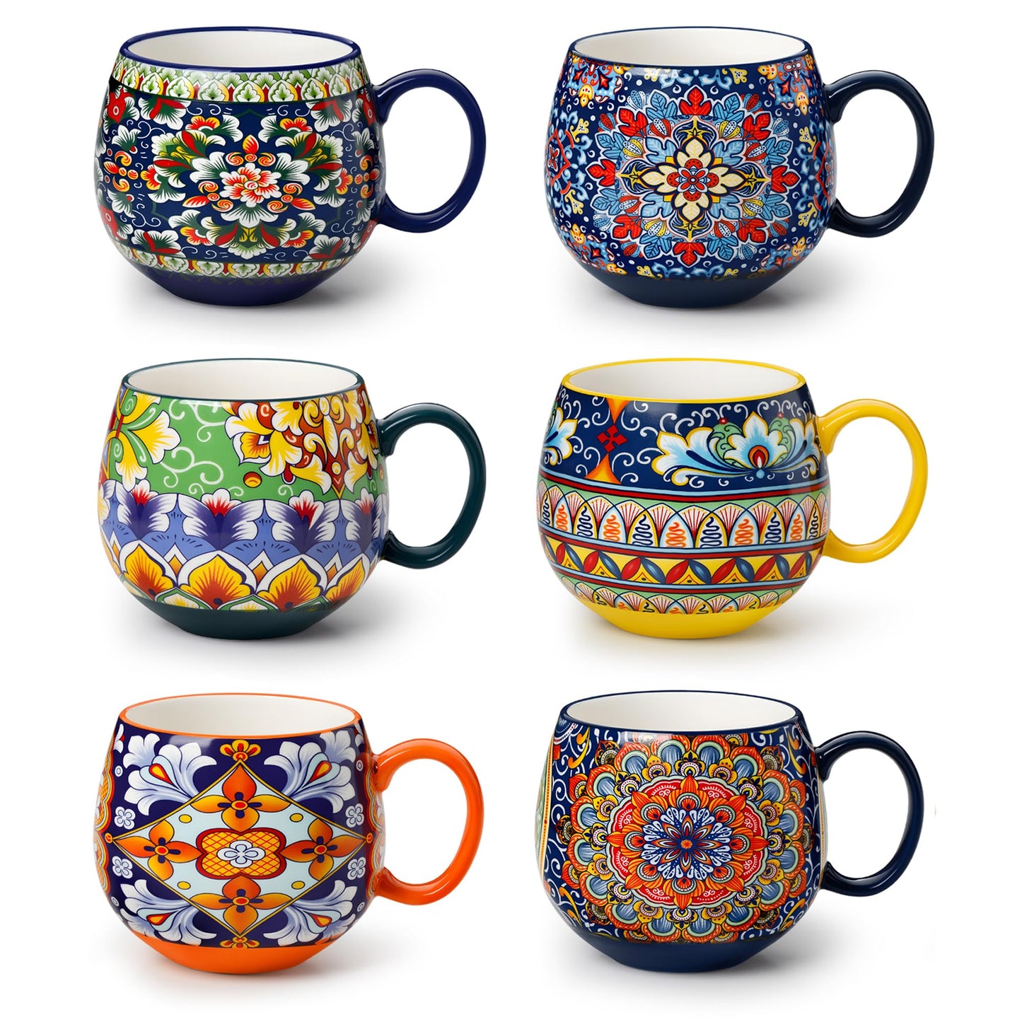 vancasso Coffee Mugs Set of 6, 18oz Ceramic Coffee Cups, Colorful