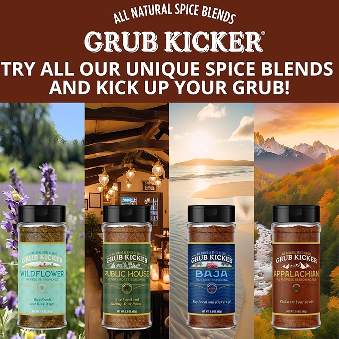 Grub Kicker Herbs de Provence Seasoning Blend - 1.8 oz. - Premium French Herb Mix with Oregano, Sumac, Garlic, Rosemary & Specialty Spices - Unique Premium Blend of Provincial Herbes & Spices