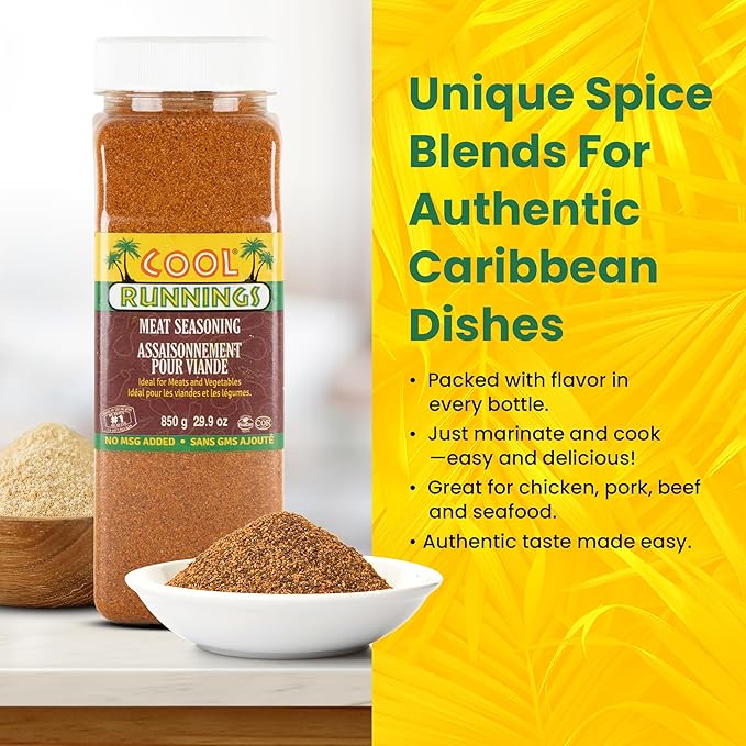 Cool Runnings USA Meat Seasoning 850g - Robust and Flavorful Blend for Marinating, Roasting, and Grilling Beef, Pork, Lamb and Chicken