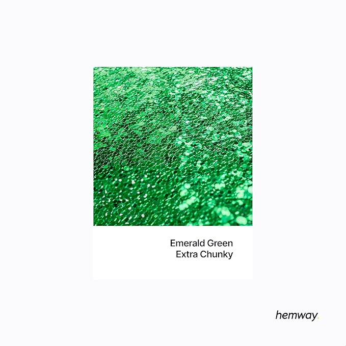 Hemway Premium Glitter Shaker - Emerald Green | 115g Extra Chunky Metallic Flake Sequins for Resin & Epoxy Crafts | Craft Supplies for Tumblers, Festival, Art