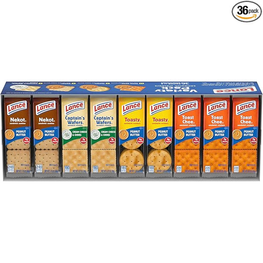 Lance Sandwich Crackers Variety Pack, 36 Ct (Pack of 36)