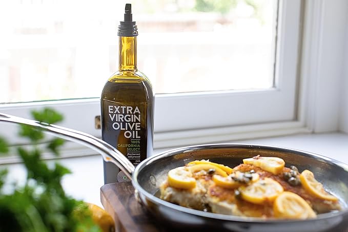 Cobram Estate California Select Extra Virgin Olive Oil - First Cold Pressed, Non-GMO, Keto Friendly, High in Antioxidants, Fruity & Balanced - Cold Pressed Olive Oil Bottle EVOO - 750 ml (Pack of 6)