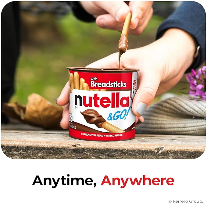 Nutella & GO! 4 Pack, Hazelnut and Cocoa Spread with Breadsticks, Snack Cups, 1.9 oz Each