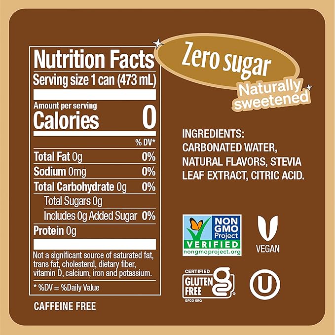 Zevia Zero Sugar Soda, Creamy Root Beer, 16 oz Cans (12-Pack) ??Naturally Sweetened, Non-GMO Project Verified, Gluten-Free, Vegan