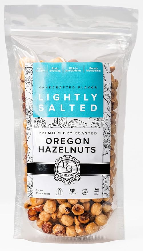 Oregon Farm To Table - Hazelnuts from Premium Growers - Dry Roasted - Lightly Salted ??Kosher Certified - 1 LB