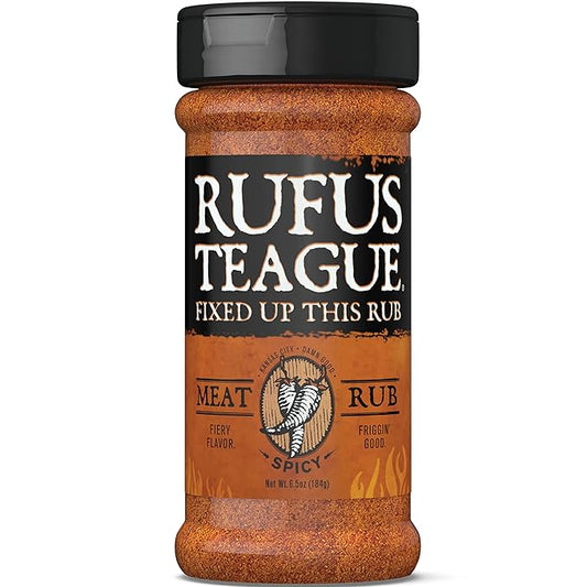 Rufus Teague Spicy Meat Rub, Premium Barbecue Seasoning & Dry Rub for Smoking and Grilling, Award-Winning Flavor for Beef, Pork & Chicken, Gluten-Free, 6.5 oz