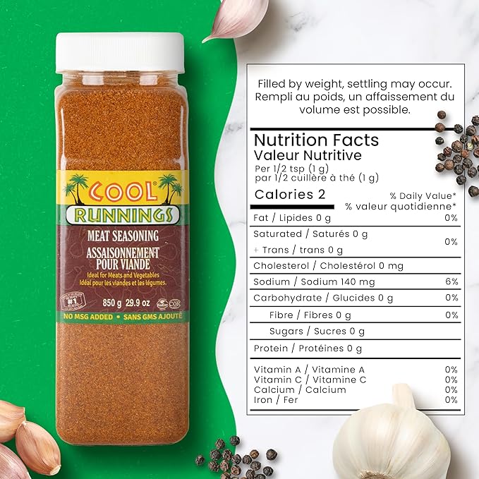 Cool Runnings USA Meat Seasoning 850g - Robust and Flavorful Blend for Marinating, Roasting, and Grilling Beef, Pork, Lamb and Chicken