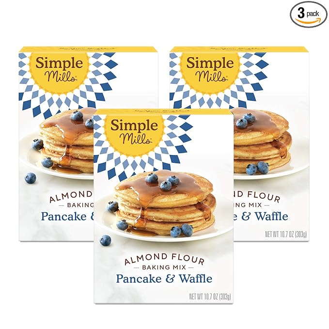 Simple Mills Almond Flour Pancake & Waffle Mix, Original - Gluten Free, Plant Based, Paleo Friendly, Breakfast 10.7 Ounce (Pack of 3)