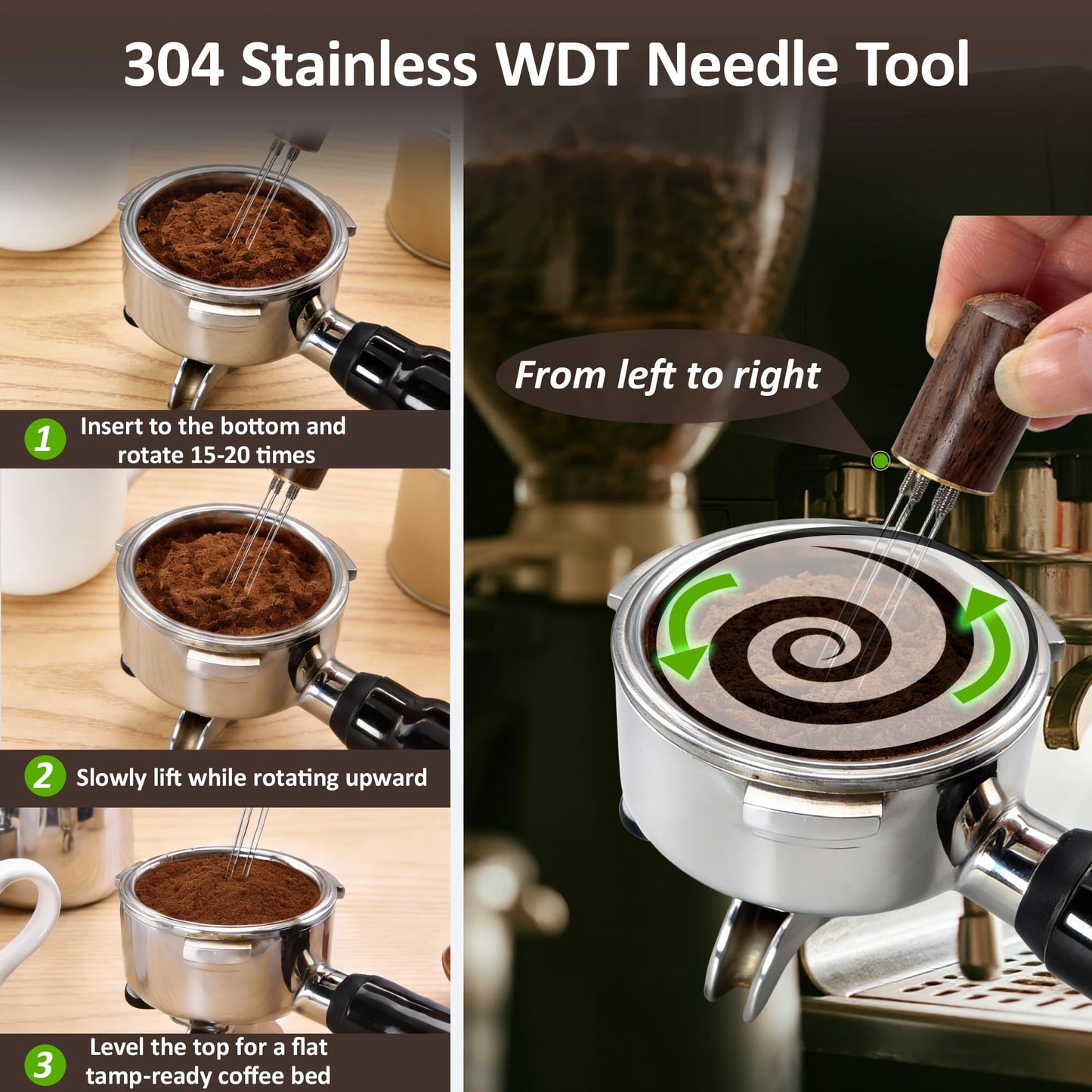 CapLab 51mm Espresso Accessories Kit, Espresso Tamper Set with WDT Tool, Coffee Tamper, Puck