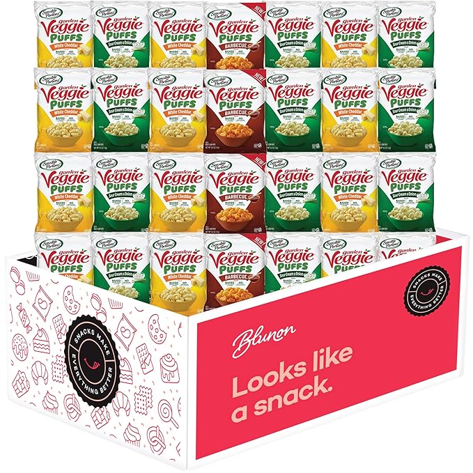 Veggie Puffs Variety Pack - Baked Corn Pops Snack Bag Healthy Assortment - Care Package Gift Box Gluten Free (30 Count)