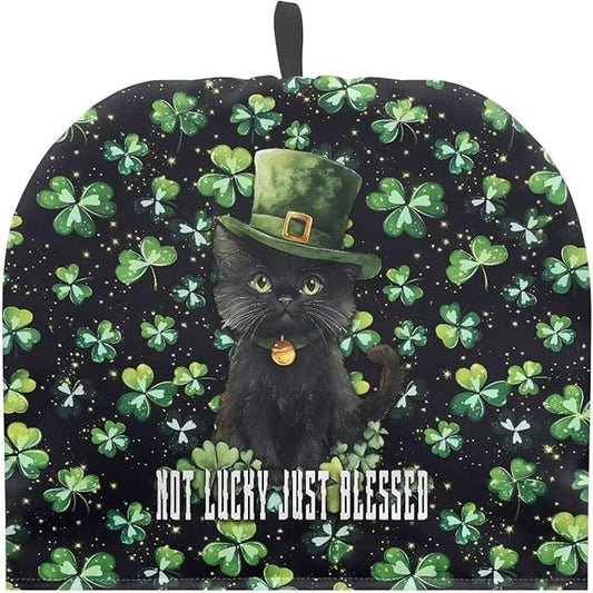 St. Patrick's Tea Cosy for Teapot Shamrock Clover Green Cotton Teapot Warmer Insulating Tea Cozy Custom Prints Teapot Cover for Kitchen Home Decorative Keep Warm Tea Pot Decor Pack of 1