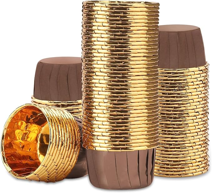 EUSOAR Cupcake Ramekins, 100pcs 3.5 oz Aluminum Foil Muffin Liners, Cupcake Liners, Aluminum Foil Baking Cups, Little Foil Holder Cups for Wedding Birthday Party