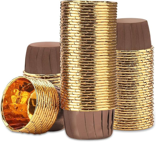 EUSOAR Cupcake Ramekins, 100pcs 3.5 oz Aluminum Foil Muffin Liners, Cupcake Liners, Aluminum Foil Baking Cups, Little Foil Holder Cups for Wedding Birthday Party