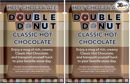 Double Donut Hot Chocolate, Classic Hot Chocolate, Hot Chocolate Packets, Hot Cocoa Mix, 18 Count (Pack of 2)