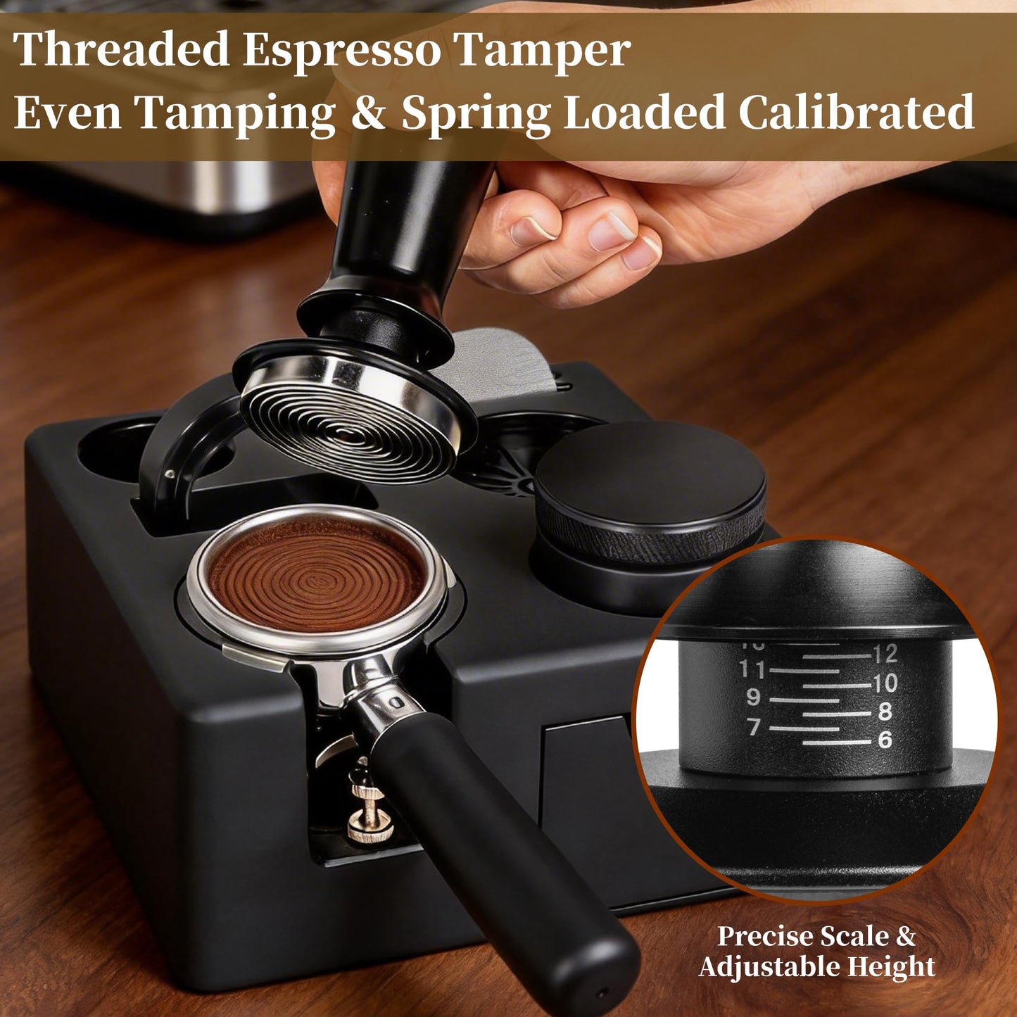 Aollewoiti 9 PCS 54mm Espresso Accessories Kit with Tamper Station