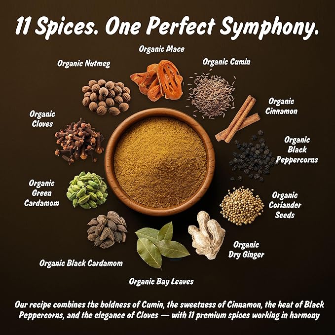 Spice Profile USDA Organic 11-Spice Garam Masala, 3 oz, Lab Tested for Heavy Metals, Salt Free, North Indian Style