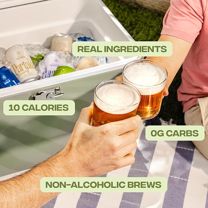 Partake Brewing Craft Non Alcoholic Beer, IPA 12 Pack x 12 Fl Oz Cans - Low Calorie & Carb, No Sugar, All Natural Ingredients - Award-Winning Taste, Non Alcoholic Beer Without the Empty Calories