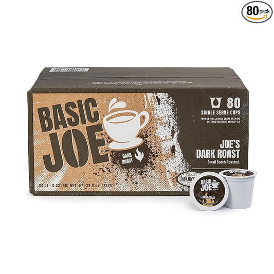 Basic Joe 80-Count 100% Arabica Dark Roast Single Serve Coffee Pods for K-Cup Keurig Brewers