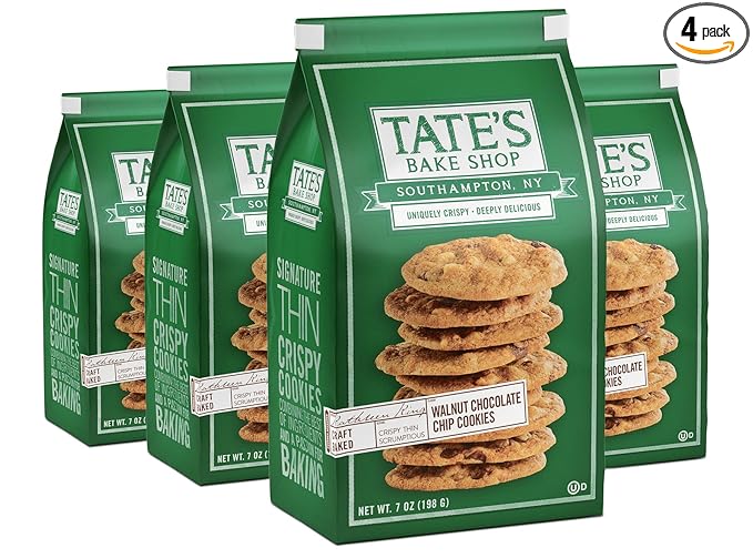 Tate's Bake Shop Walnut Chocolate Chip Cookies, 4 - 7 oz Bags