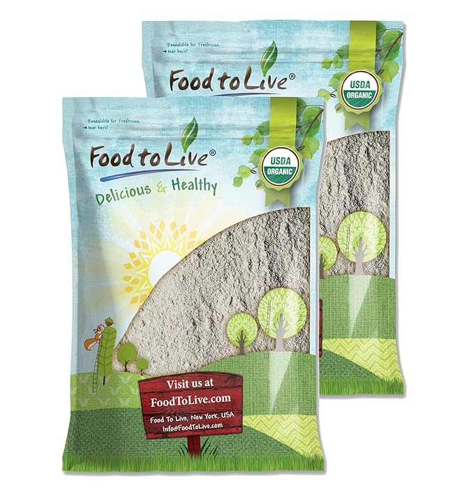 Food to Live Organic Dark Rye Flour, 16 Pounds ??Whole Grain, Non-GMO, Stone Ground, Kosher, Raw, Vegan, Bulk, Great for Baking Bread, Product of the USA