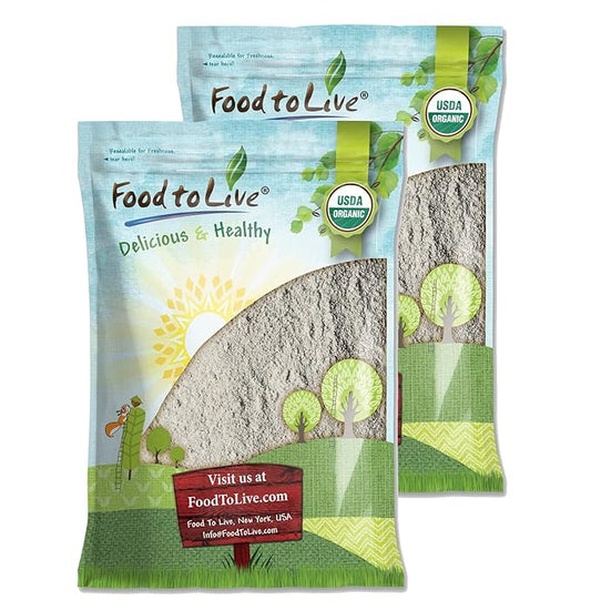 Food to Live Organic Dark Rye Flour, 16 Pounds ??Whole Grain, Non-GMO, Stone Ground, Kosher, Raw, Vegan, Bulk, Great for Baking Bread, Product of the USA