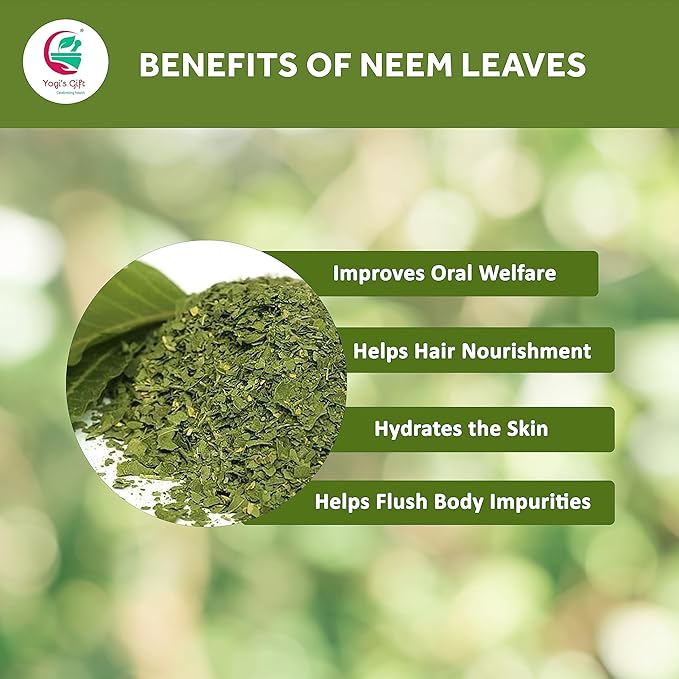 Neem Leaf 1 lb (454 grams) | 100% Natural Tea | Neem Leaves Cut and Sifted | Azadirachta Indica Leaf | Margosa Leaves | Non-GMO, Ethically Sourced | Nim Leaves | by Yogi's Gift®