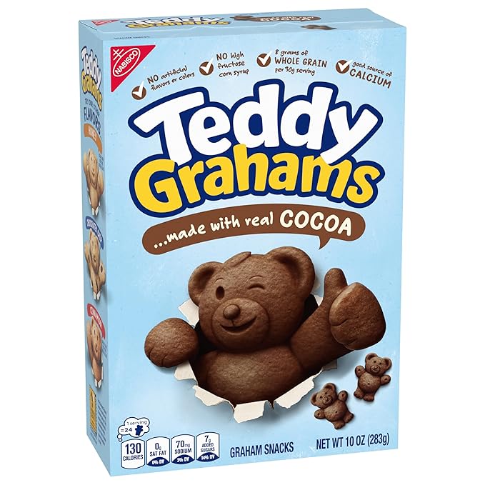 TEDDY GRAHAMS Chocolate Graham Snacks, Bulk Kids Snacks, 6 - 10 oz Boxes