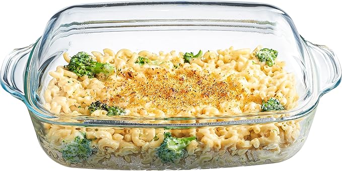 Simax Glass Casserole Baking Dish: Clear Glass Round Casserole Dish with Lid and Handles,Covered Bowl for Cooking, Baking, Serving, Dishwasher, and Oven Safe Cookware ??3 Quart Dish + 2.2 Quart Lid