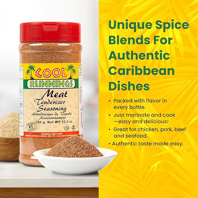 Cool Runnings Meat Tenderizer Seasoning 350g - Perfect Blend for Softening and Marinating Meats, Enhances Flavor for Roasting and Grilling