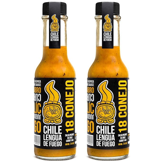 Hot Sauce | Chile Lengua de Fuego (Pack of 2, 18 Conejo) – Bright Citrus & Turmeric Hot Sauce with