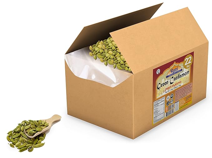 Rani Green Cardamom Pods Spice (Hari Elachi) 352oz (22lbs) 10kg Bulk Box ~ All Natural | Vegan | Gluten Friendly | NON-GMO | Product of India