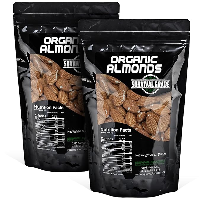 Survival Grocery® - Organic Almonds (48 oz./2 Bags)