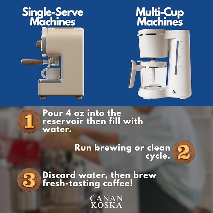 Coffee Machine Descaler 8 oz ??Universal Descaling Solution for All Coffee Makers Drip Machines ??Removes Limescale Calcium Buildup ??2 Uses