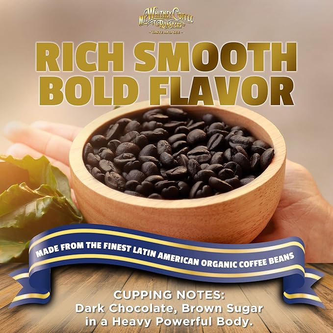 Mt. Whitney Organic French Roast, Dark Roast, Low Acid Coffee (Whole Bean, 12 Oz)