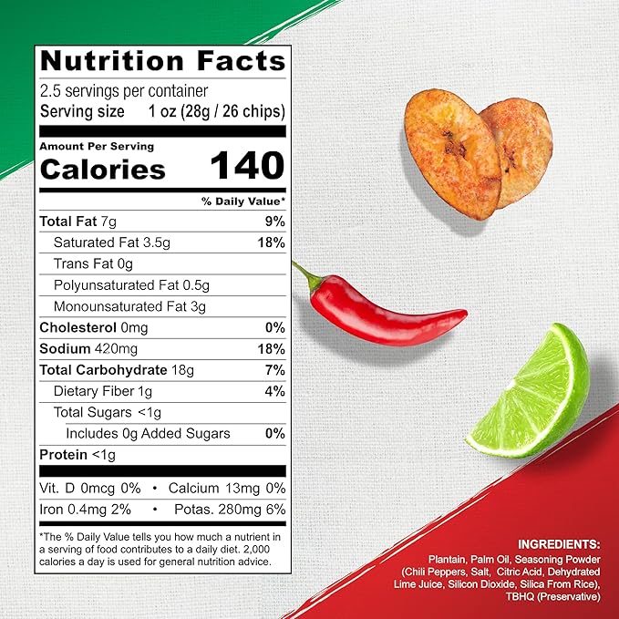 Zambos Plantain Chips with Taj챠n Seasoning, 2.29 oz (Pack of 8)