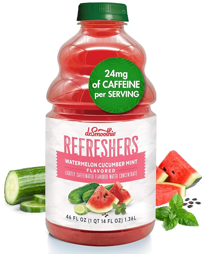Dr. Smoothie Refreshers Watermelon Cucumber Mint – Made with Real Fruit Juice – Drink Concentrate