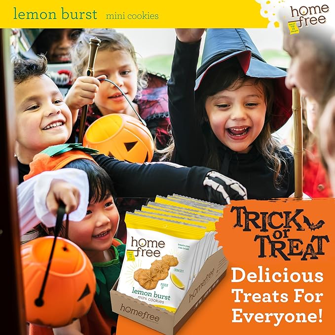Homefree Treats You Can Trust Gluten Free Mini Cookies, Single Serve, Lemon Burst, 1.0 Ounce (Pack of 10)??,<div>