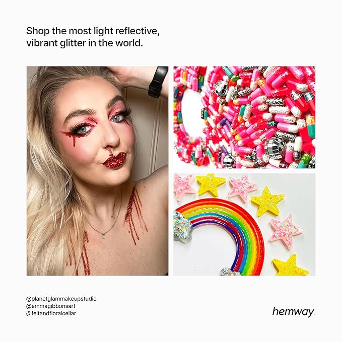 Hemway Premium Glitter Shaker - Red Holographic | 115g Extra Chunky Metallic Flake Sequins for Resin & Epoxy Crafts | Craft Supplies for Tumblers, Festival, Art