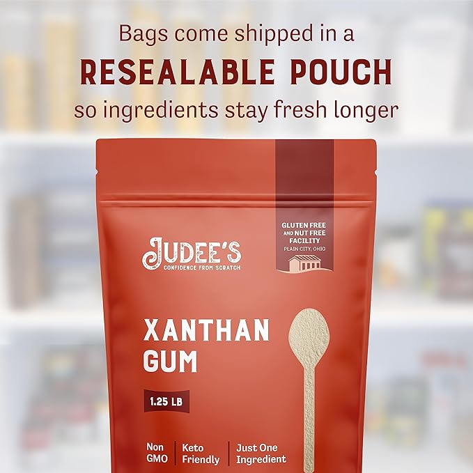 Judee's Gluten Free Xanthan Gum - 20 oz - Baking Supplies - Delicious and 100% Gluten-Free - Great for Keto Syrups, Soups, and Sauces - Enhances Texture and Thickens Dough and Baked Goods