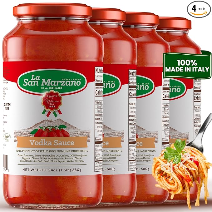La San Marzano Vodka Sauce, 24 oz, Pasta Sauce Made in Italy, All Purpose Tomato Premium Quality, All Natural, Non GMO, Gluten Free