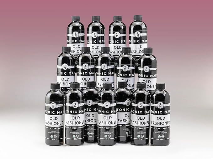 Tonic Man Old Fashioned Organic Wellness Herbal Tonic Made with Raw Apple Cider Vinegar Organic Herbs and Spices Energize Body | Immunity Booster Non-GMO 16oz Bottle (Pack of 16)