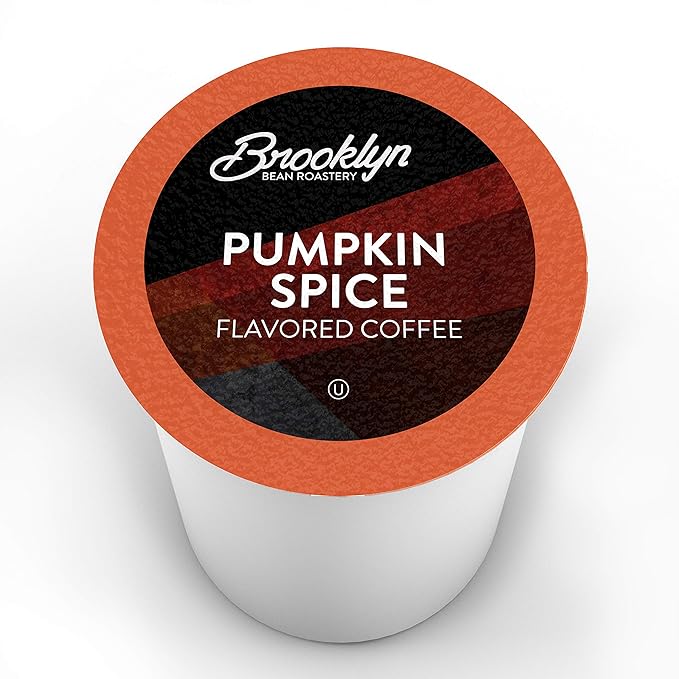 Brooklyn Beans Roastery Coffee Pods, Fall Flavored Pumpkin Spice - Compatible with Keurig K Cup Brewers Including 2.0 Machines, 40 Count
